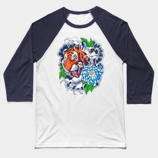 Mystical Tiger Tattoo Baseball T-Shirt